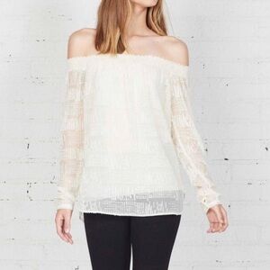 Bailey 44 Off Shoulder Shirt BoHo Velvet Festival Top Blouse Pullover New